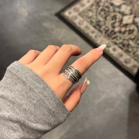 2410RG0533 / Irregular layered line ring（Silver）
