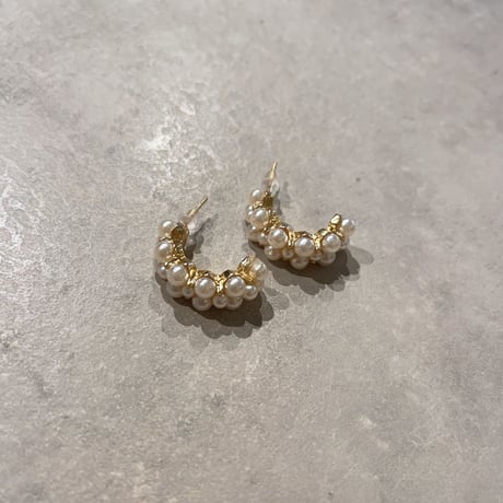 2307PR0580 / Pearl hoop Pierce（Gold）