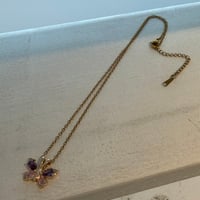 2605NC0396 / Stone butterfly motif Necklace（Gold）