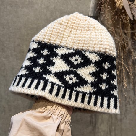 2602HW059(S) /  Knit Hat（White）