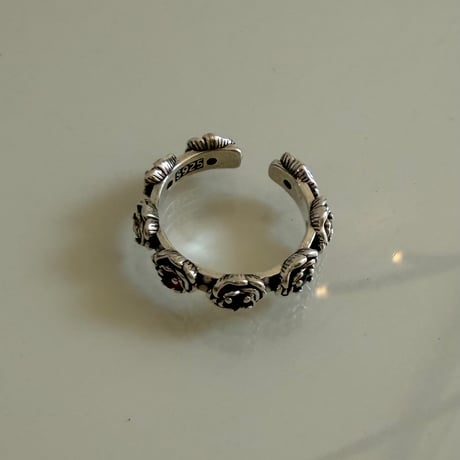 2604RG0757 / Rose motif stone ring（Silver）