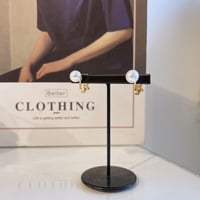 23SSER002  /  Simple pearl Clip Earrings（Pearl）