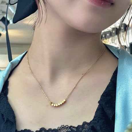 2605NC0392 / Cube design Necklace（Gold）