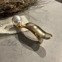 Big pearl curve Hair clip（Gold）/ HA-084