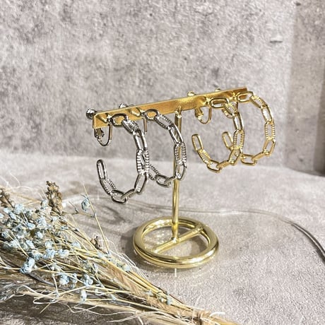 Metal Splice chain Earring（Gold）/ 2205_ER0114