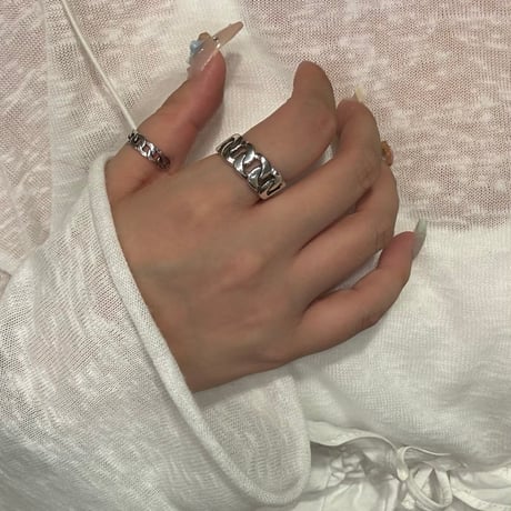 2406RG0490 /  Twist chain design ring（Silver）