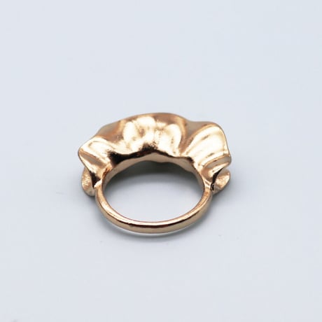 Metal Vintage Open Frill ring （Gold） /  2105-RG085