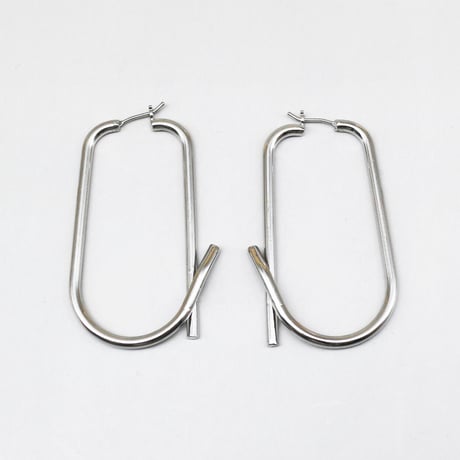 Ova Hoop Drop Design Pierce（Silver） / 2111_PR0377