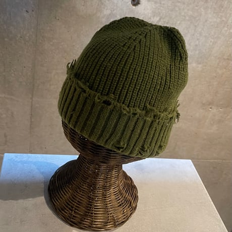 2509HW0106(S) / Damage Knit cap（Olive）