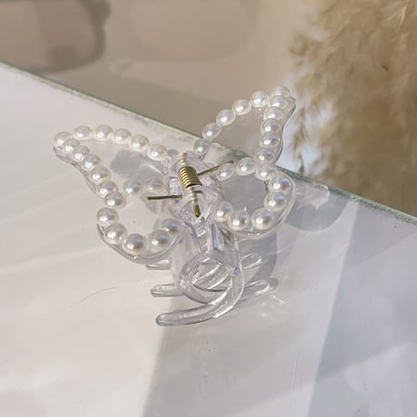 2309HA0029 / Pearl butterfly hair clip（Clear）