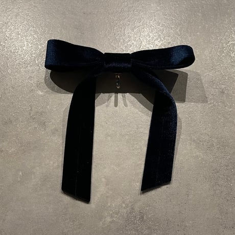 2401HA0050 / Velvet ribbon pony hook（Navy）