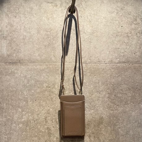 2412GS028（S）/ Genuine leather mulch phone shoulder（Beige）