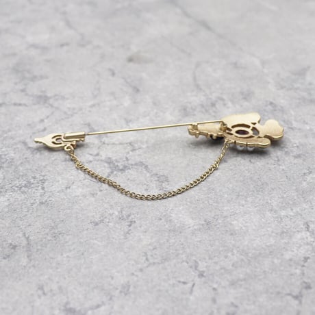 Vintage Plated Crystal Rhinestones Brooch（GOLD） / OT-006
