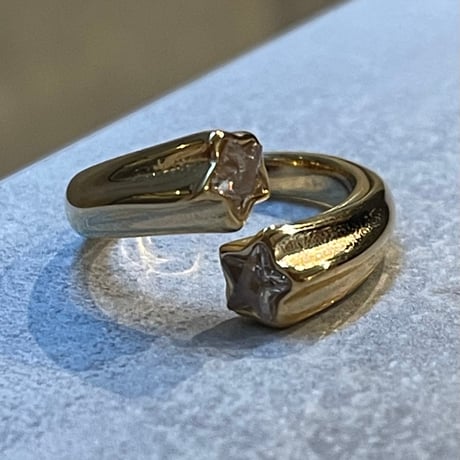 2509RG0677/ Star Shiny Cross Ring（Gold）