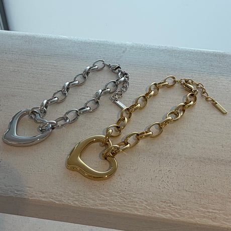 2606BR0141 / Heart motif chain Bracelet（Gold）