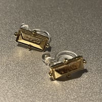 2302_ER0137／Mini Square Stats Clip Earings（Gold）