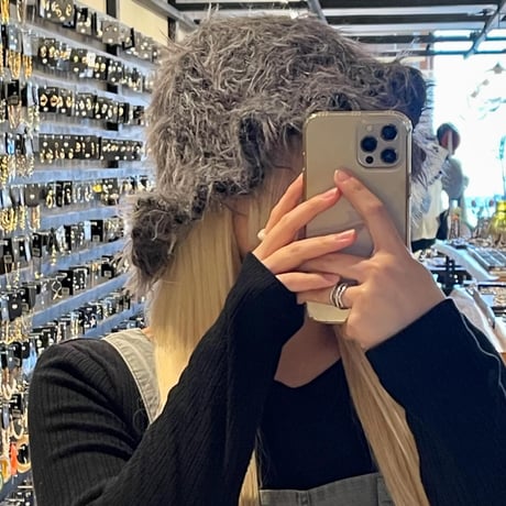 2411HW0062(S)/ Color shaggy knit Hat（Gray）