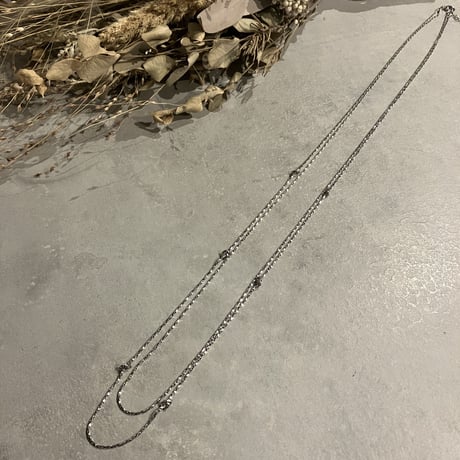 Knot long double necklace (Silver) /2212_NC0171
