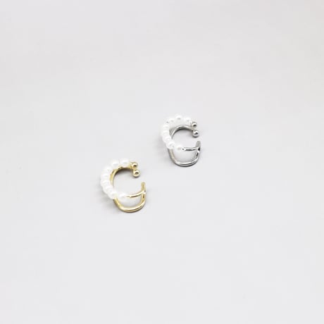 Double Layers Pearl Earcuff （Silver） / EC081