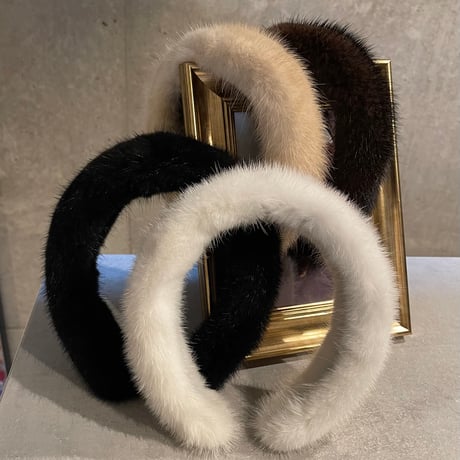 2410HA0083(S)/ Real mink fur headband（Black）