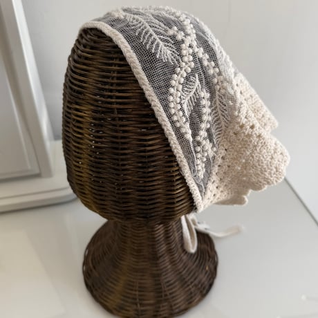 2604GS069(S) / Sheer Lace Crochet Scarf (Ivory)