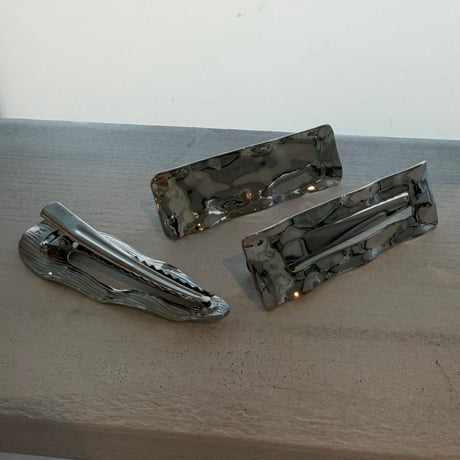 2604HA0087(S)/ Liquid metal Hair Clip Set（Silver）