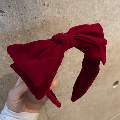 2512HA0079（S）/ Velours Ribbon headband（Red）