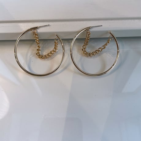 2202_PR0439 / Chain ×hoop pierce（Gold）
