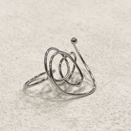 Irregular curve round ring （Silver）  /  2208_RG0207