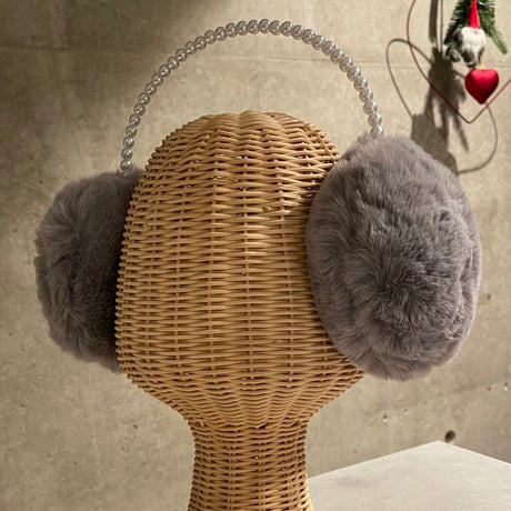 2412GS030(S)/ Pearl band fur ear muffler（Gray）