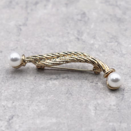 Vintage Rope Pearl Brooch（GOLD） / OT-003