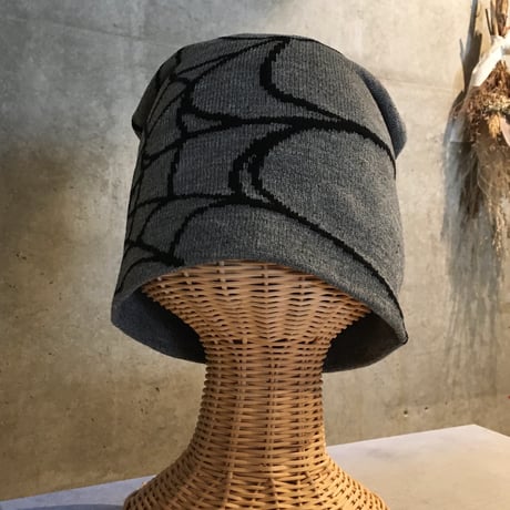 2609HW077(S)  / Spiderweb Knit beanie Cap（Gray）