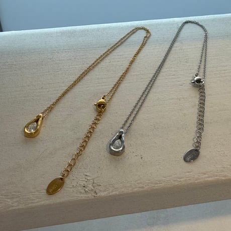 2605NC0391 / Drop stone Necklace（Gold）