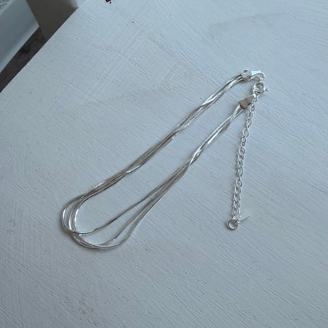 2603BR0118 / Layered snake chain bracelet（Silver）