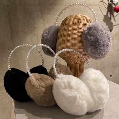 2412GS030(S)/ Pearl band fur ear muffler（White）