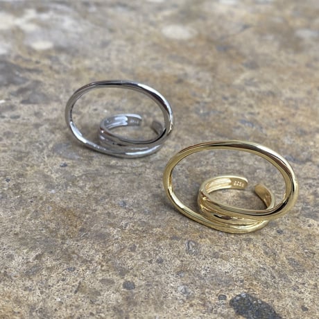 Metal  Distortion Twisted  ring 2 （Gold）   /  2201_RG0161