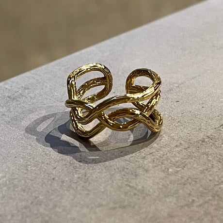 2505RG0619 / Craft wave line ring（Gold）