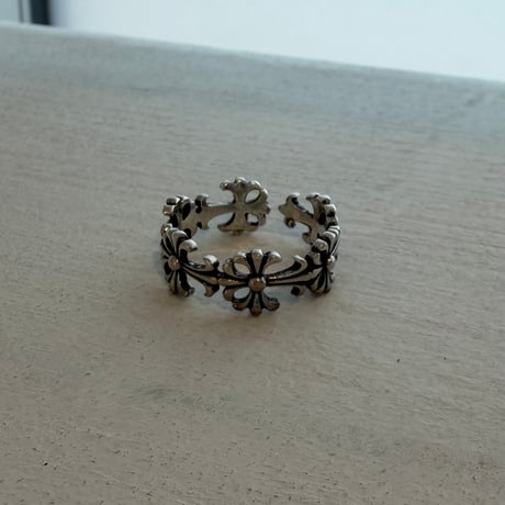 2606RG0807 / Vintage flare cross ring（Silver）