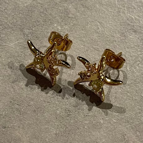 2412PR0737 / Star motif stone Pierce（Gold）