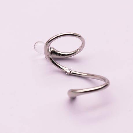 Twisted Rhinestone Adjustable Opening ring （Silver） /  2107-RG120