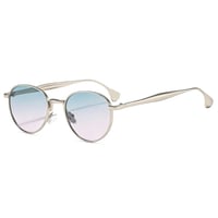 【 Select 】Retro Metal Round Sunglasses (Silver/Green Pink)