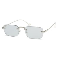 【 Select 】Metal Flame Rimless Squarer Sunglasses #1 (Silver/Lt.Grey)
