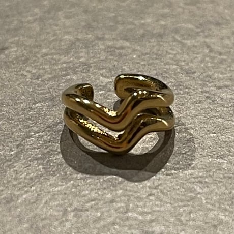 2502EC018 / Double line wave mini Ear Cuff（Gold）