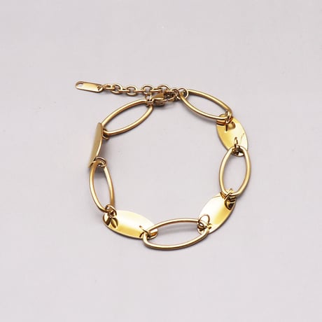Geometry Oval Hand Chain Bracelet（Gold）/ 2109_BR097