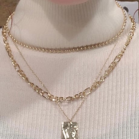 3set  layered chain necklace（Gold #1）/ 2111-NC121