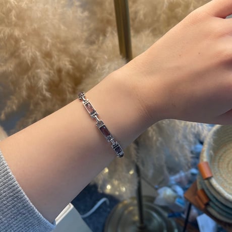 2510BR0104 / Square stone Bracelet（Silver）