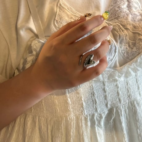 2408RG0505 / Wave Heart Design ring（Silver）