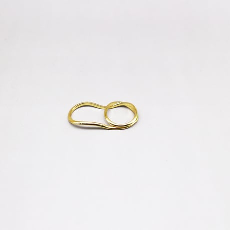 2306RG0297 / Cross Continuous Two-Finger Connected Ring（Gold）