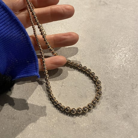 2302NC0180 / Big & small metal ball necklace (Gold)