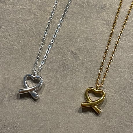 2502NC0288 / Twist mini heart Necklace（Silver）